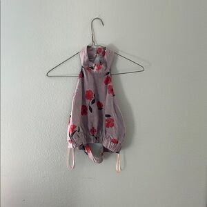 Zara Floral Blouse with Red Accents